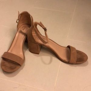 Nude Low Block Heel Sandal